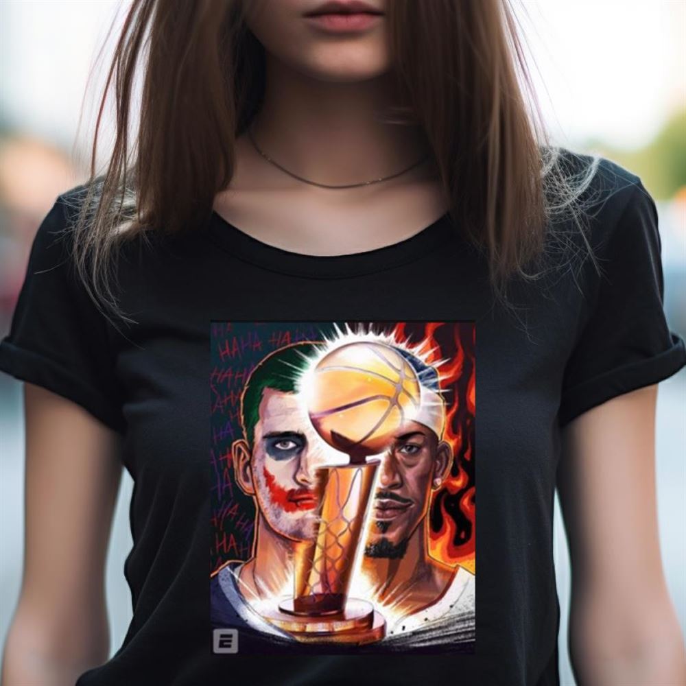Joker Nikola Jokic Vs Jimmy Butler The Larry O_brien Trophy 2023 Shirt Joker Nikola Jokic Vs Jimmy Butler The Larry O_brien Trophy 2023 Shirt