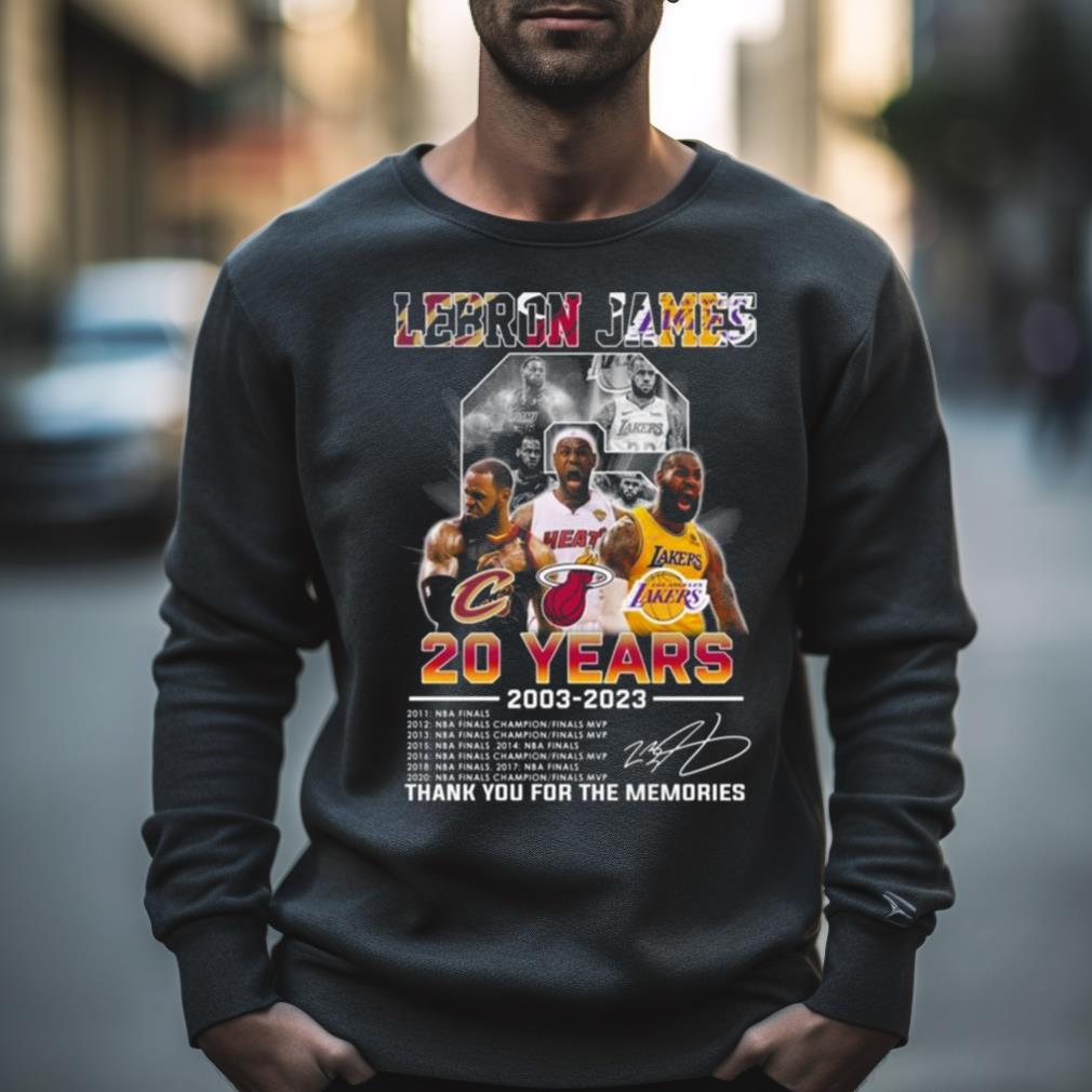 Lebron James 20 Years 2003 2023 Champions Thank You For The Memories Shirt