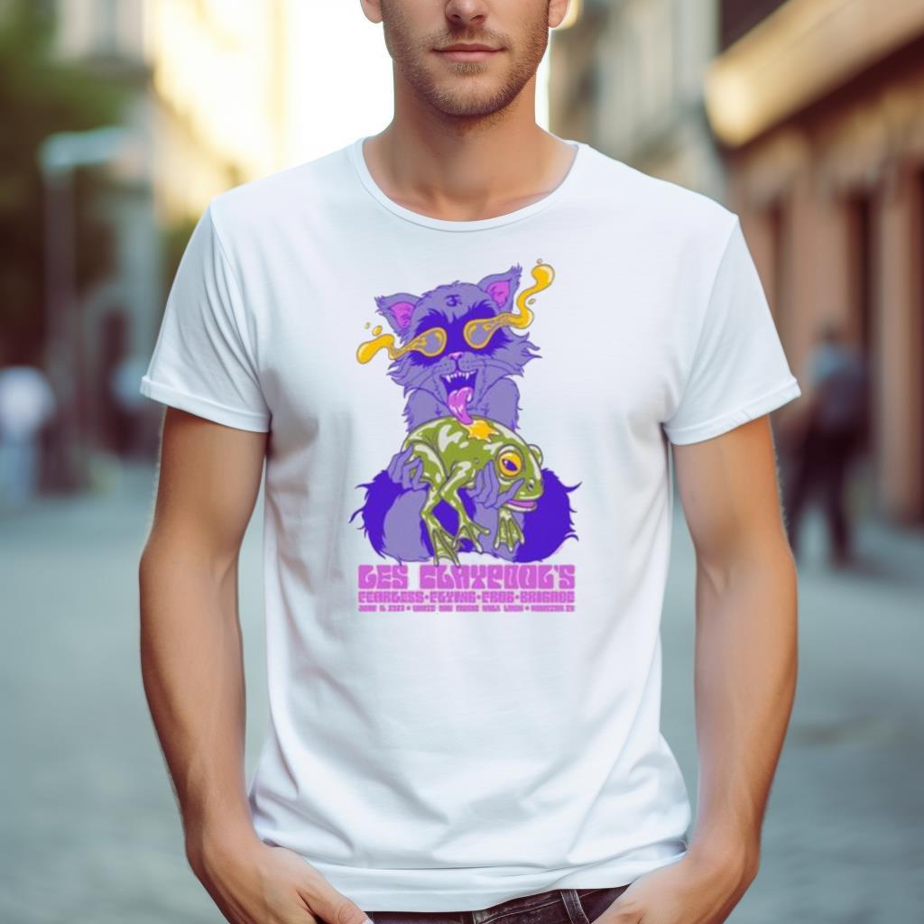 Les Claypool’S Fearless Flying Frog Brigade Houston Tx Tour 2023 Poster Shirt