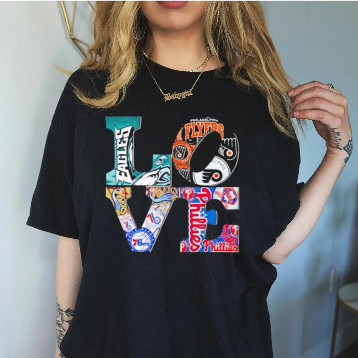 Love philadelphia eagles philadelphia 76ers philadelphia phillies philadelphia flyers 2023 Shirt Love philadelphia eagles philadelphia 76ers philadelphia phillies philadelphia flyers 2023 Shirt