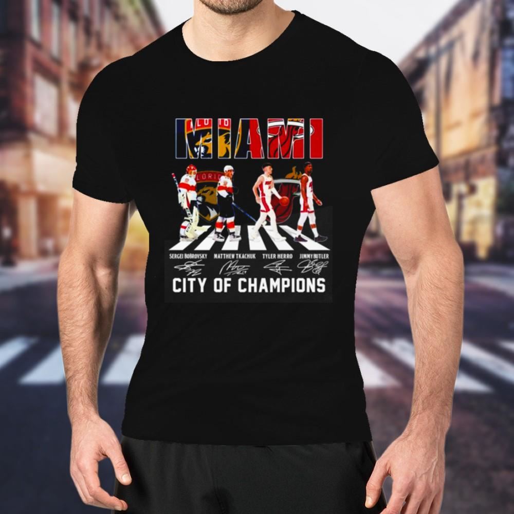 Miami city of champions Abbey Road signatures Shirt