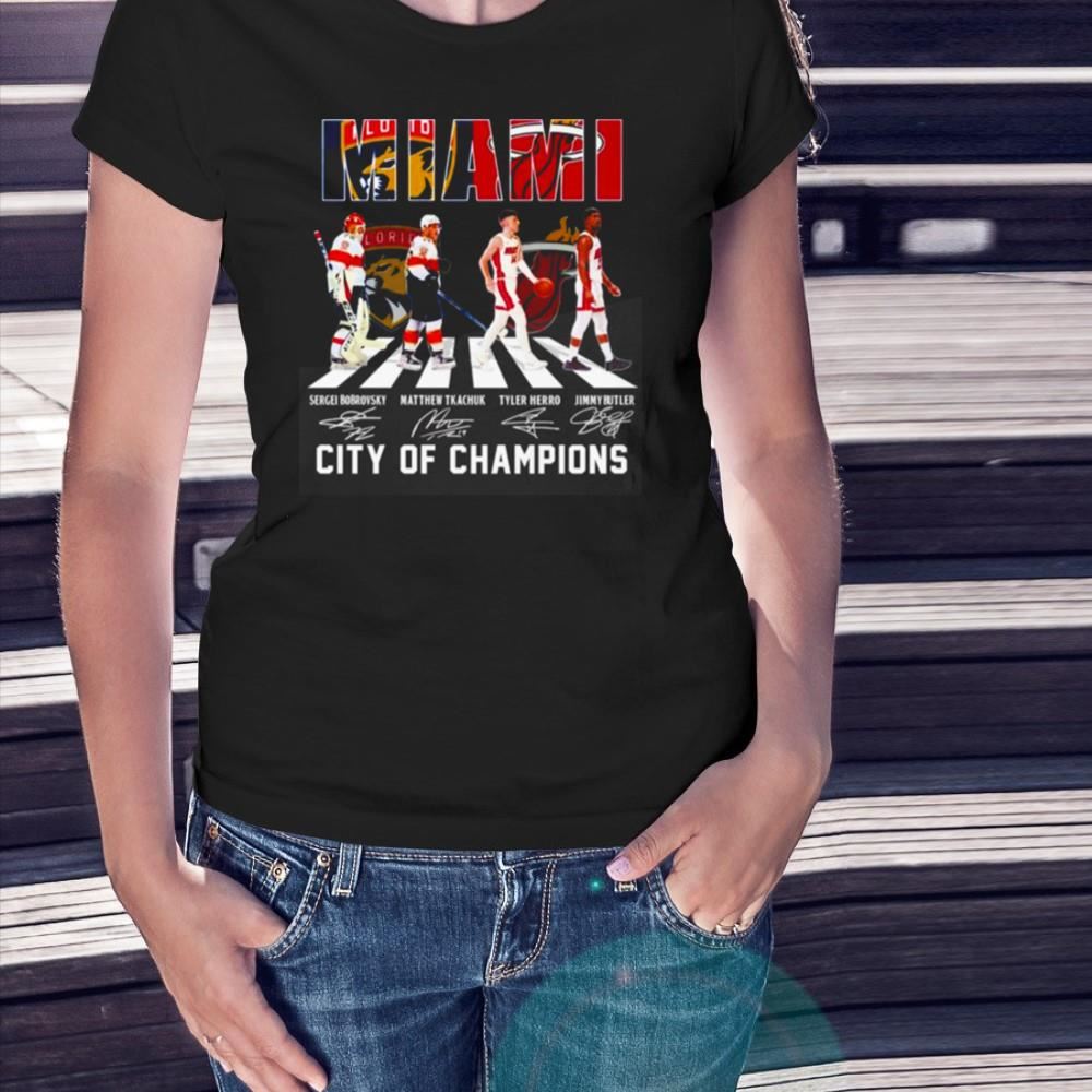 Miami city of champions Abbey Road signatures Shirt