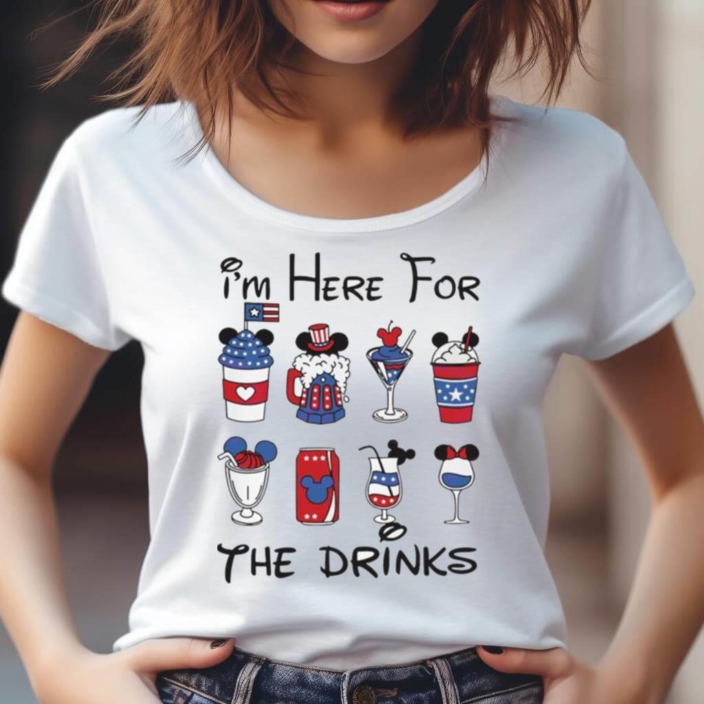 Mickey 4Th Of July I'M Here For The Drinks Shirt Mickey 4Th Of July I'M Here For The Drinks Shirt