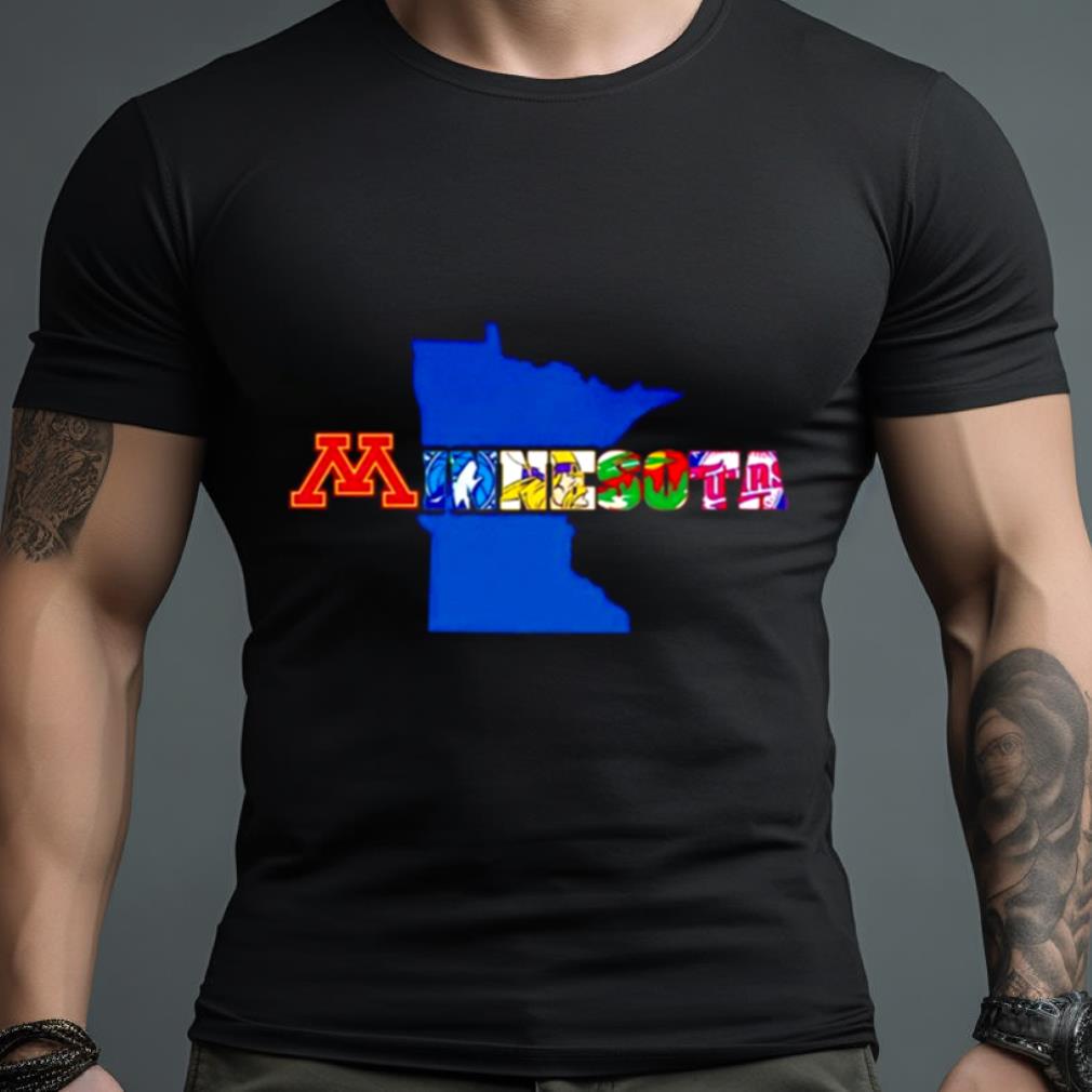 Minnesota Map Sports Teams Logo Shirt