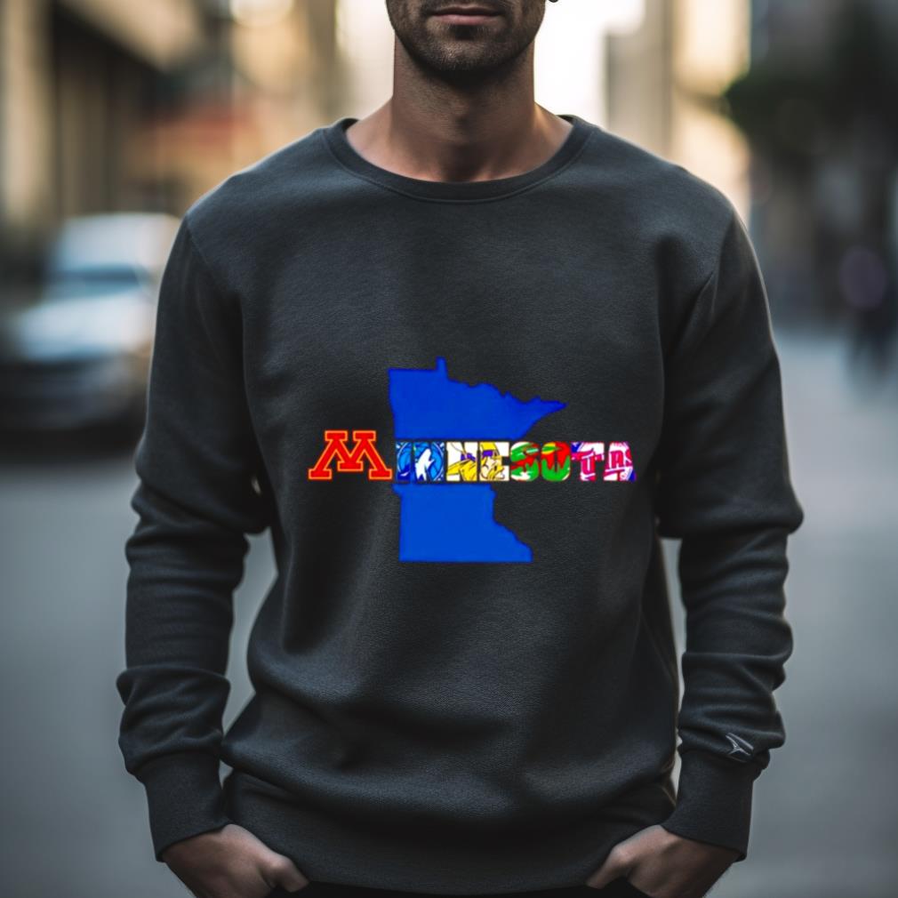 Minnesota Map Sports Teams Logo Shirt