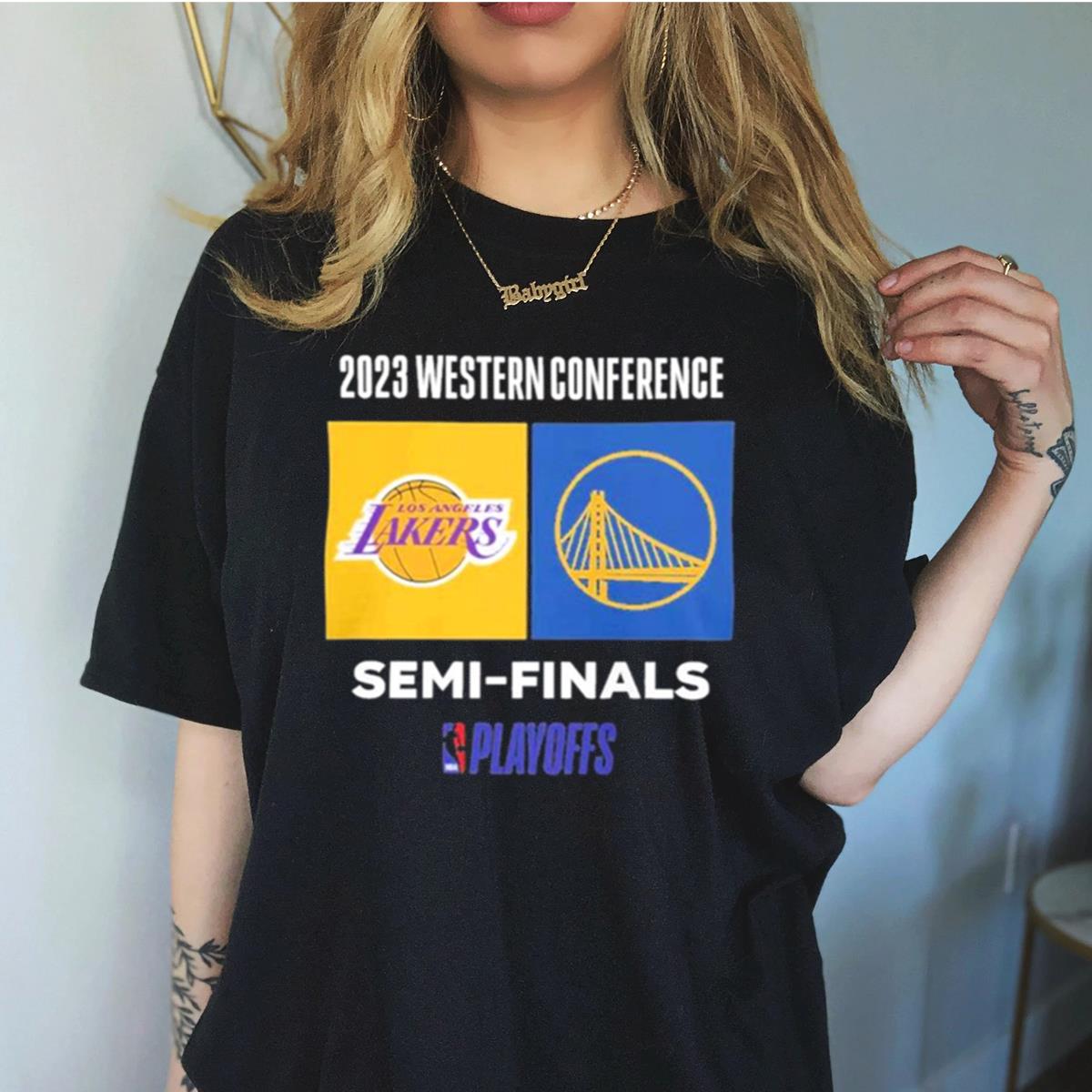 NBA Playoffs 2023 Western Conference Los Angeles Lakers vs Golden State Warriors Semi Finals Shirt NBA Playoffs 2023 Western Conference Los Angeles Lakers vs Golden State Warriors Semi Finals Shirt