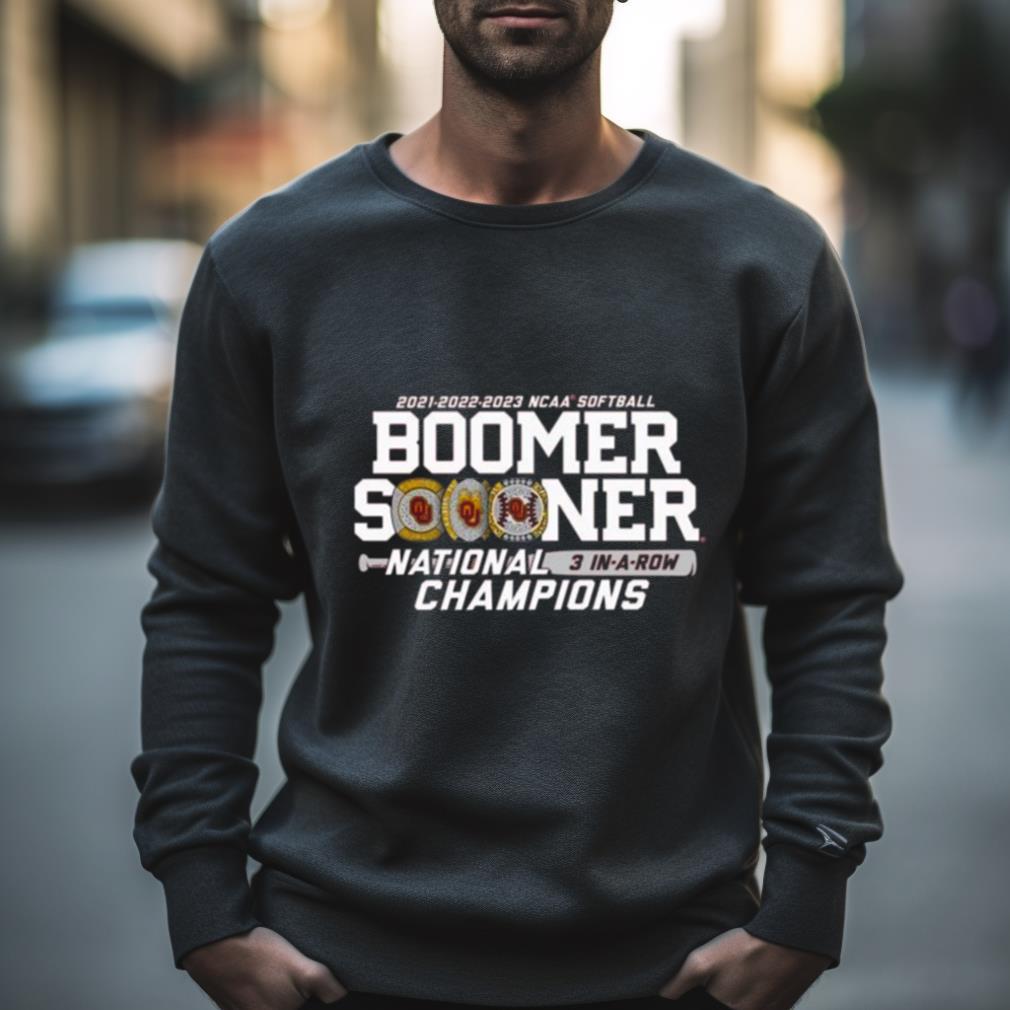 Oklahoma Sooners Blue 84 Unisex Three Peat NCAA Softball Women’s College World Series Champions Shirt