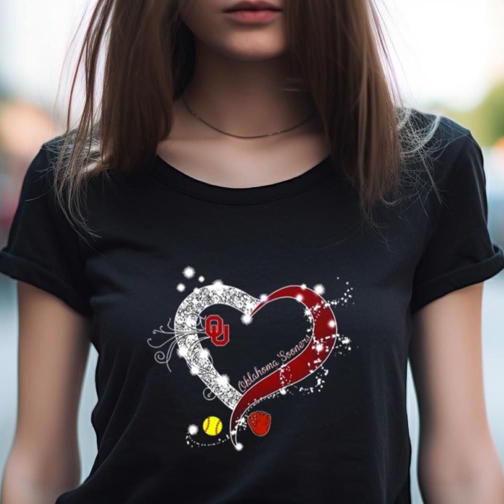 Oklahoma Sooners Softball With Glitter Heart 2023 Shirt Oklahoma Sooners Softball With Glitter Heart 2023 Shirt