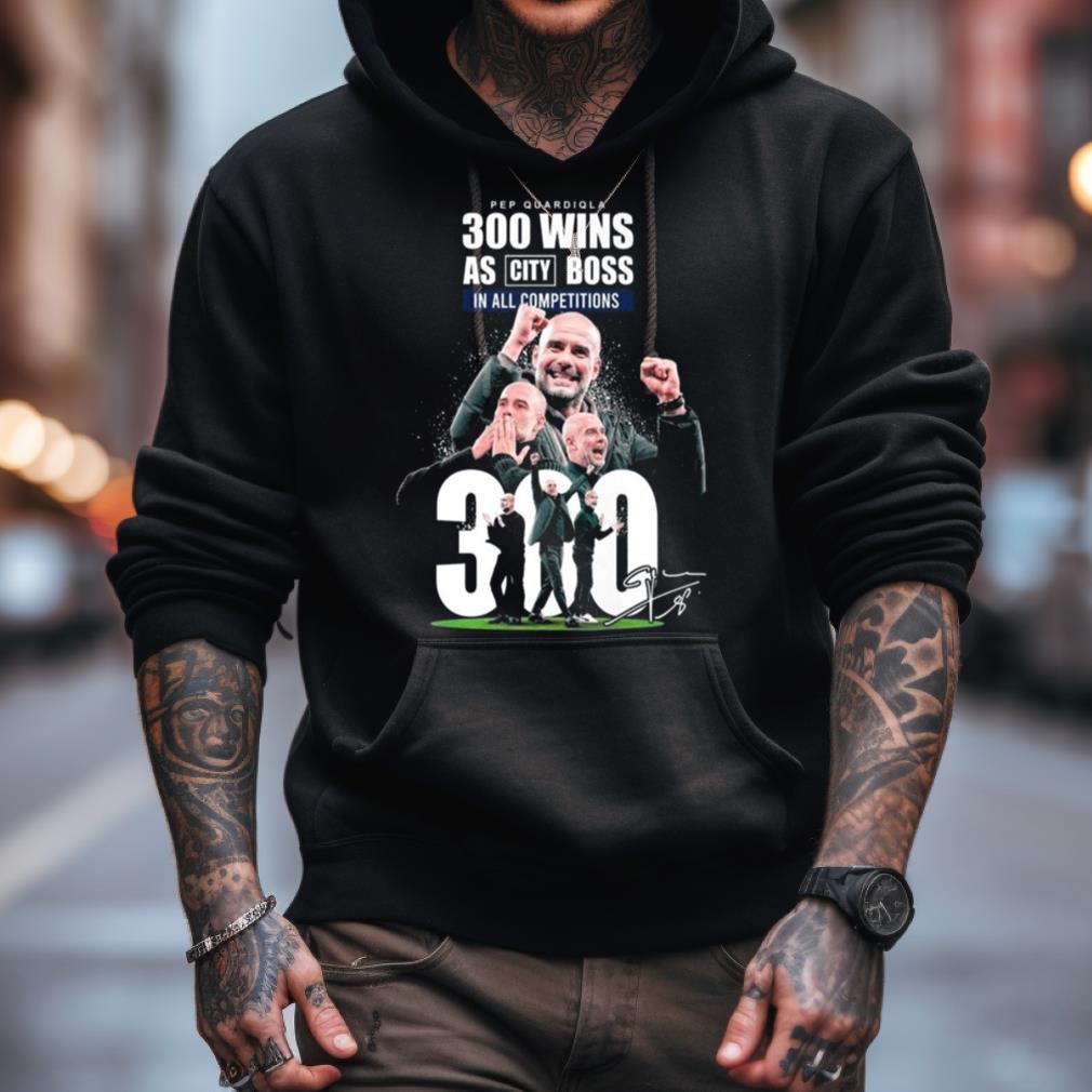 Pep Guardiola 300 Wins As City Boss In All Competitions Signatures 2023 Shirt Pep Guardiola 300 Wins As City Boss In All Competitions Signatures 2023 Shirt