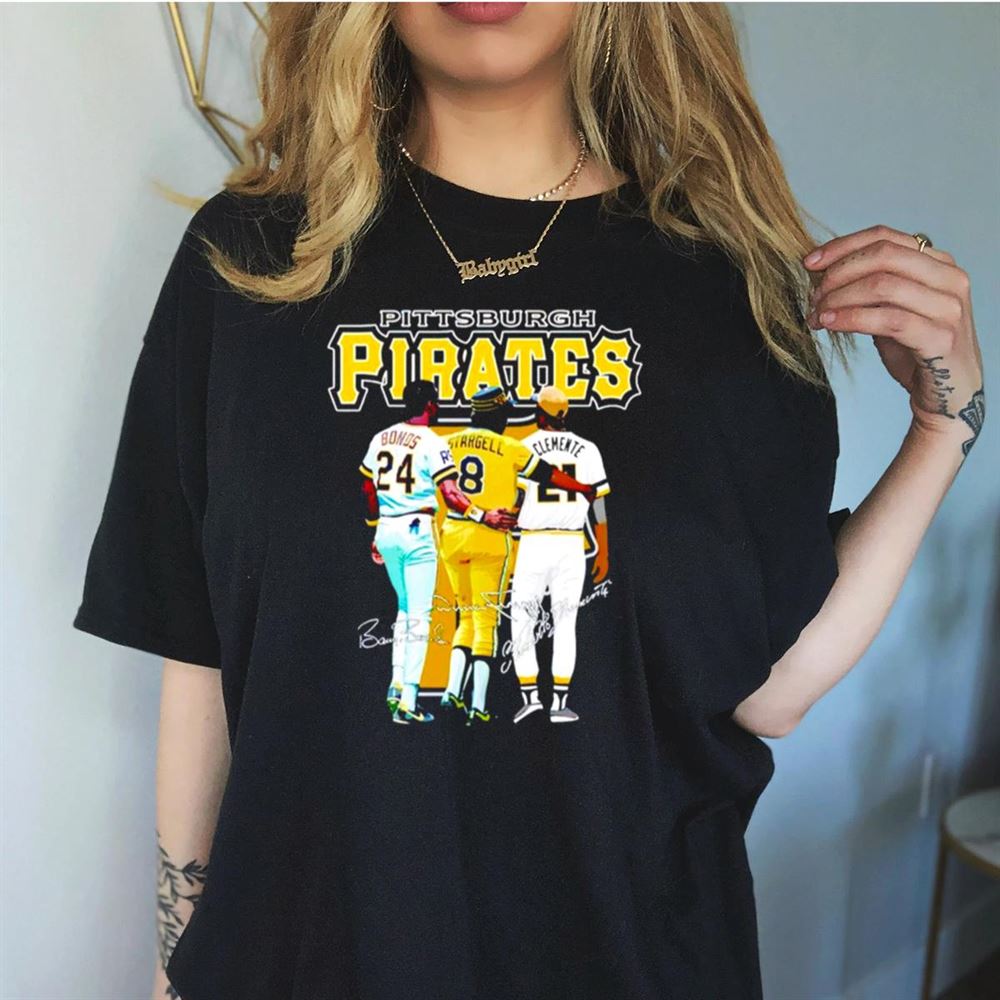 Pittsburgh Pirates Bonos Stargell Clemente signatures Shirt Pittsburgh Pirates Bonos Stargell Clemente signatures Shirt