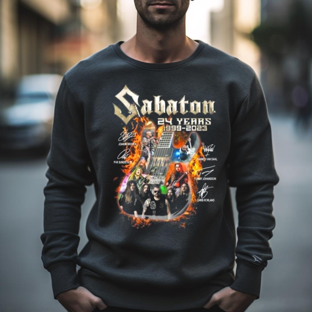 Sabaton 24 Years 1999 2023 Guitar Fire Signatures Shirt
