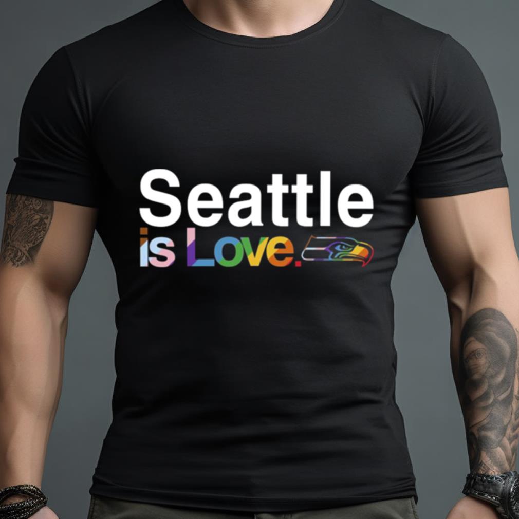 LGBTQ+ Seattle Seahawks is love pride logo 2023 T-shirt, hoodie, sweater,  long sleeve and tank top