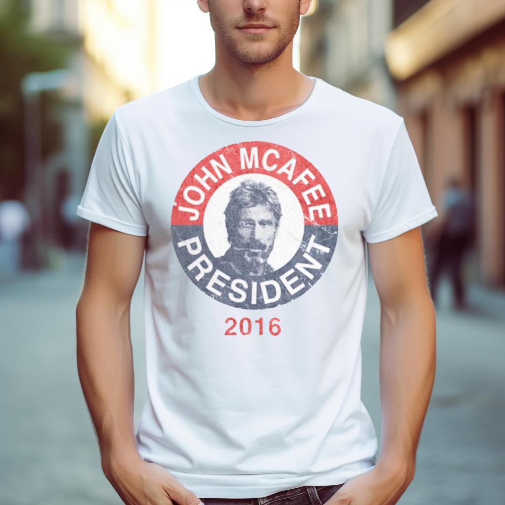 Vintage John Mcafee For President 2016 Shirt
