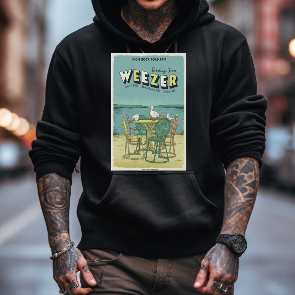 Weezer Madison, Wi Breese Stevens Field June 14 2023 Poster Shirt Weezer Madison, Wi Breese Stevens Field June 14 2023 Poster Shirt