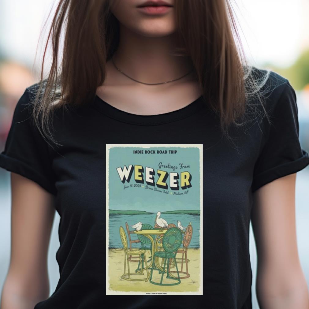 Weezer Madison, Wi Breese Stevens Field June 14 2023 Poster Shirt Weezer Madison, Wi Breese Stevens Field June 14 2023 Poster Shirt