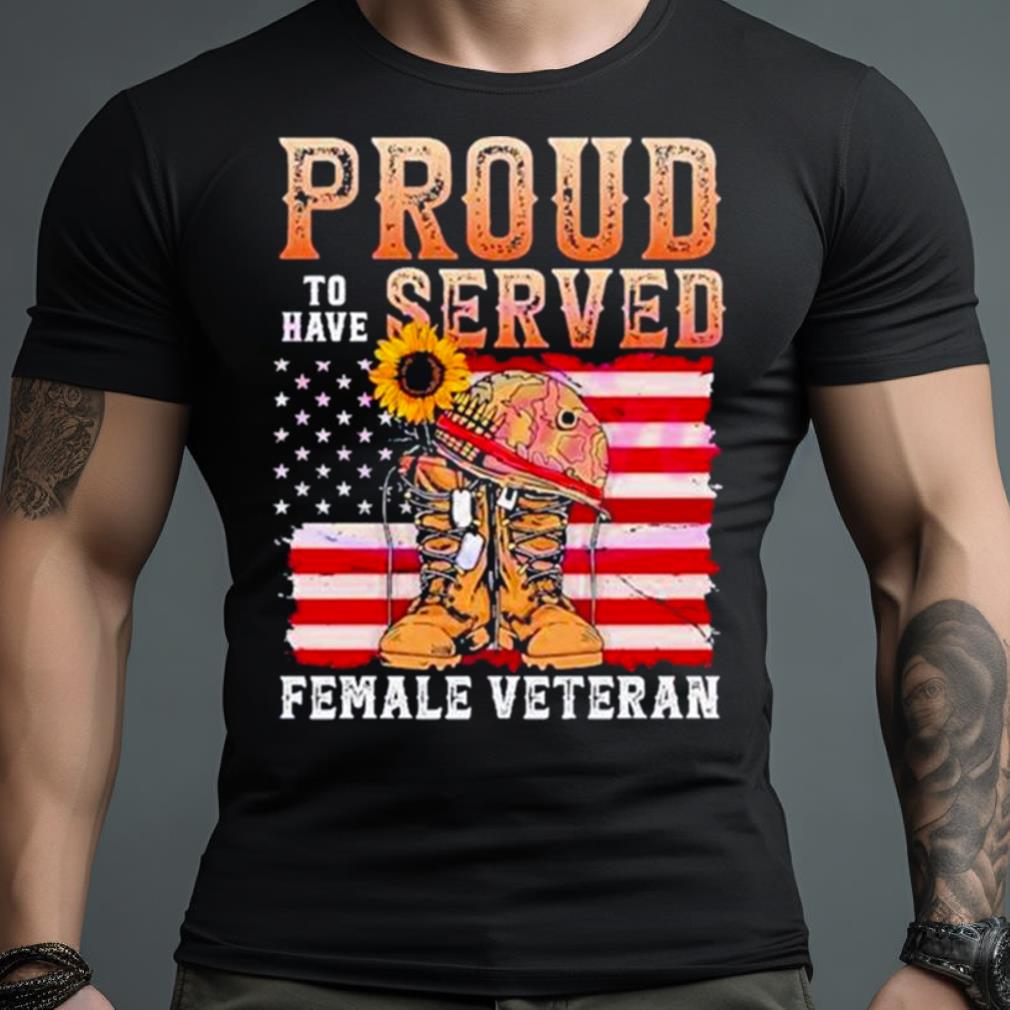 female Veteran 4th Of July Vintage American Flag shirt