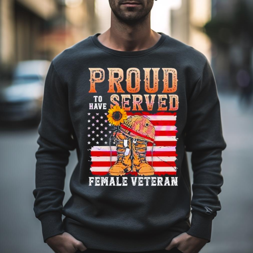 female Veteran 4th Of July Vintage American Flag shirt