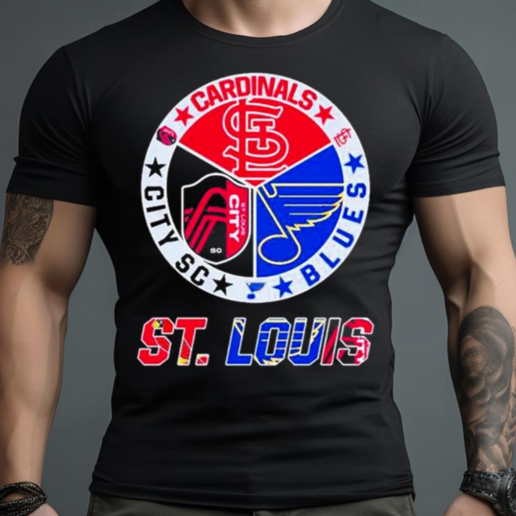 2023 St Louis Sports Teams Cardinals Blues And City Fc Shirt