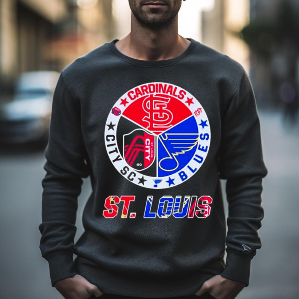 2023 St Louis Sports Teams Cardinals Blues And City Fc Shirt