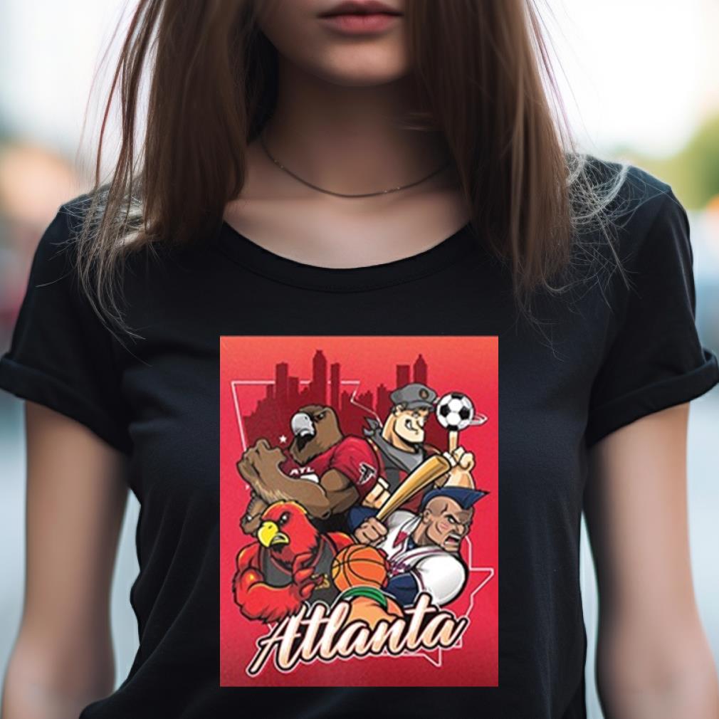 Atlanta Falcons X Atlanta Braves X Atlanta Hawks X Atlanta United Fc Art By  Eric Poole Unique Poster Shirt, hoodie, sweater, long sleeve and tank top