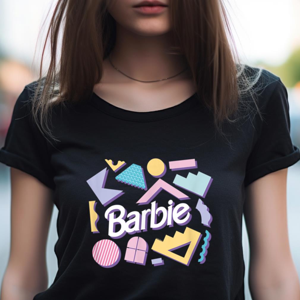 Barbie Logo Pastel 80'S Shapes T Shirt Barbie Logo Pastel 80'S Shapes T Shirt
