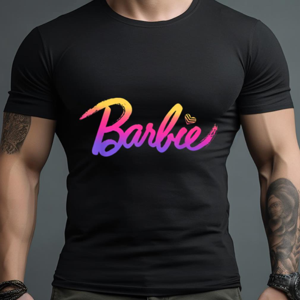 Barbie Pink Gradient Logo T Shirt - Hersmiles