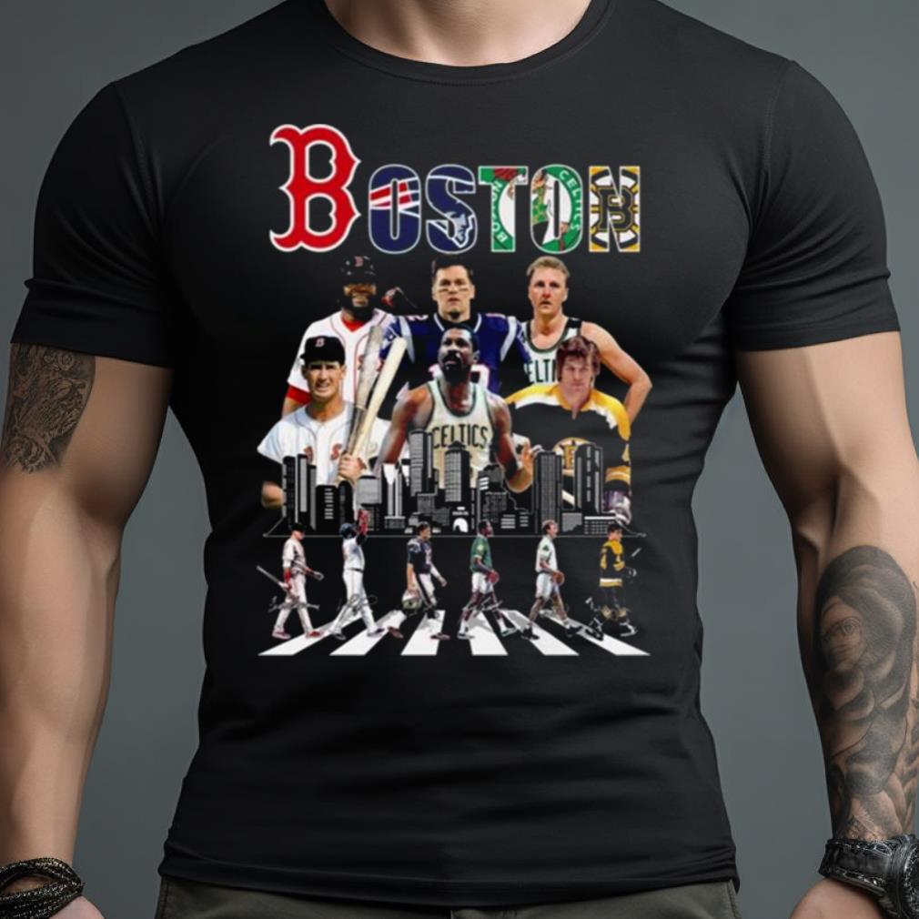 Boston Celtics Bruins Red Sox And New England Patriots Abbey Road Signatures 2023 Shirt