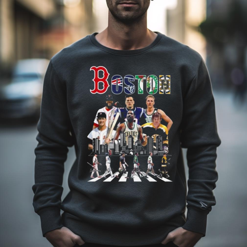 Boston Celtics Bruins Red Sox And New England Patriots Abbey Road Signatures 2023 Shirt