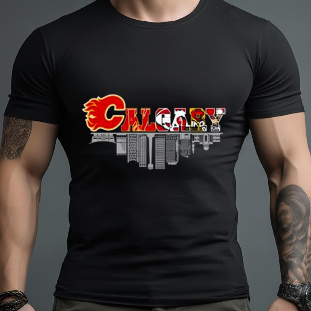 Calgary All Team Sports Skyline Flames Stampeders And Wranglers 2023 Shirt