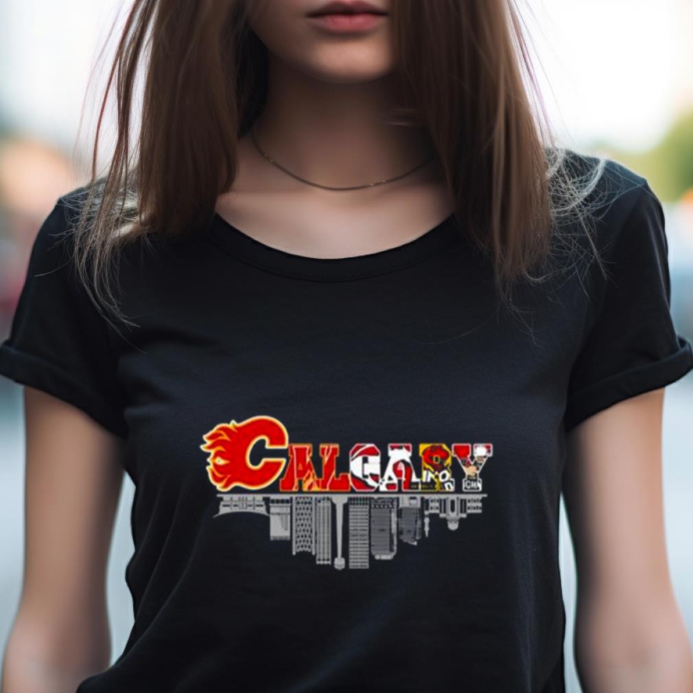 Calgary All Team Sports Skyline Flames Stampeders And Wranglers 2023 Shirt Calgary All Team Sports Skyline Flames Stampeders And Wranglers 2023 Shirt
