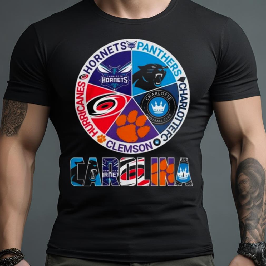 Carolina All Team Sports Hornets X Panthers X Charlotte Fc X Clemson And Hurricanes 2023 Shirt