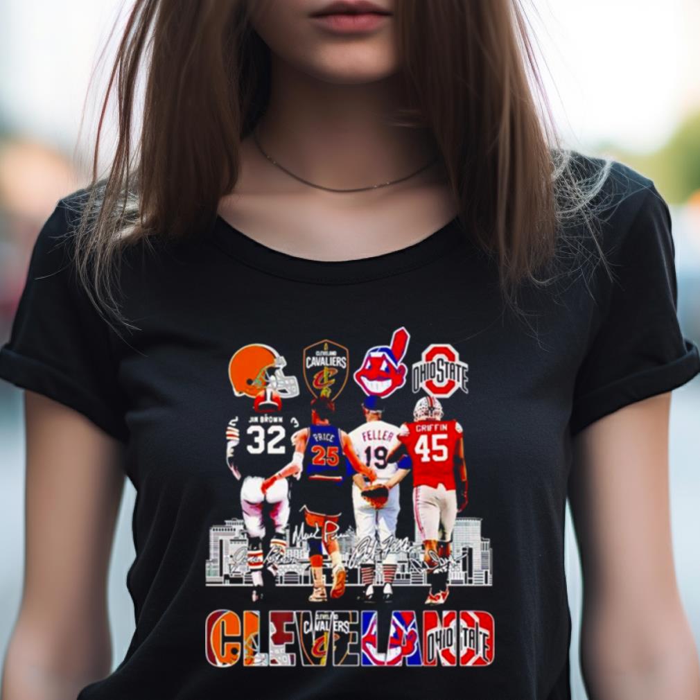 Cleveland Jim Brown And Price And Feller And Griffin Signatures Shirt Cleveland Jim Brown And Price And Feller And Griffin Signatures Shirt