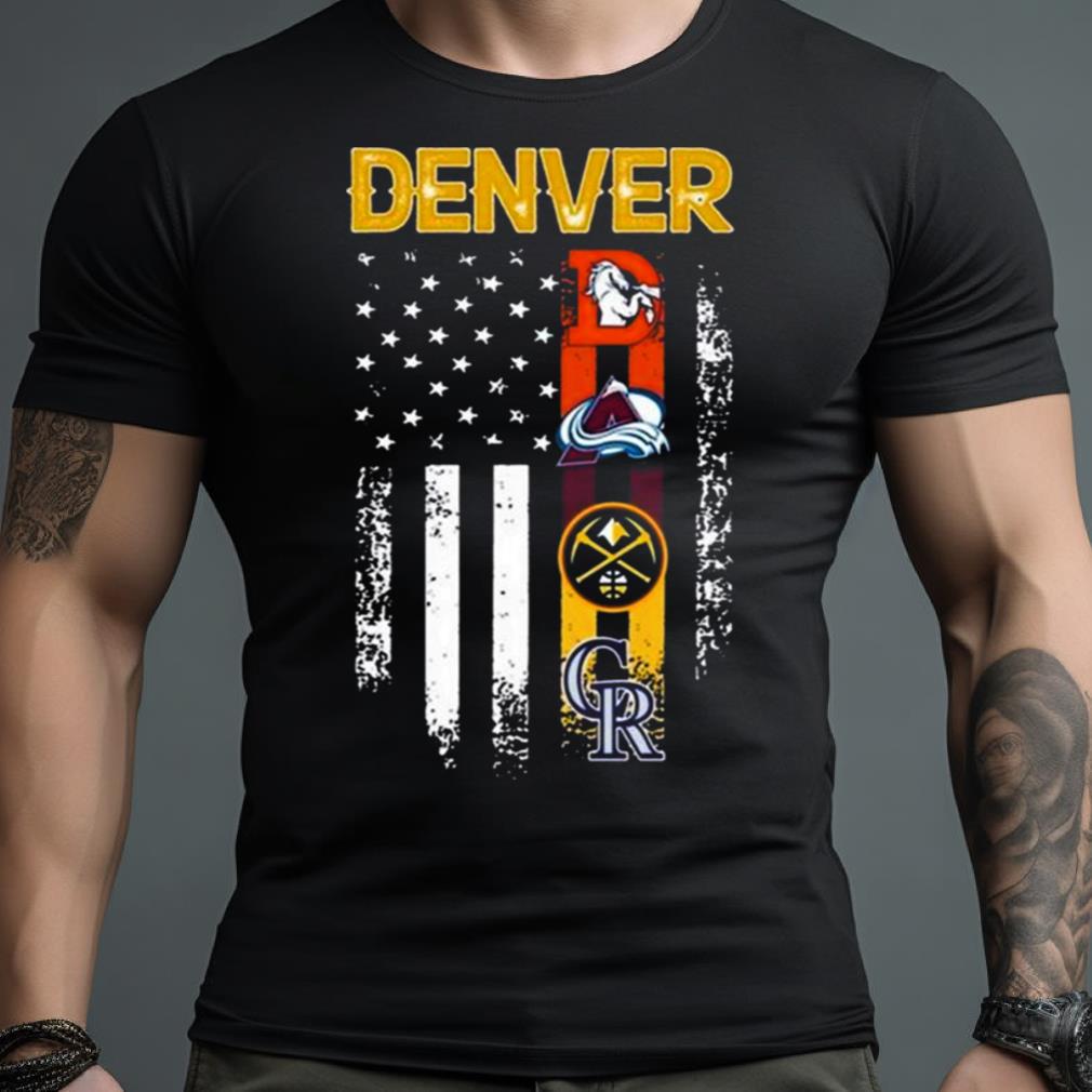 Official colorado rockies denver nuggets denver broncos Colorado avalanche  with usa flag T-shirts, hoodie, tank top, sweater and long sleeve t-shirt