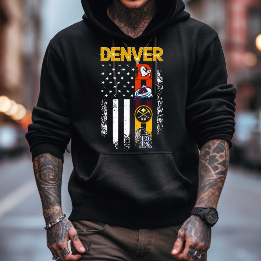 Official colorado rockies denver nuggets denver broncos Colorado avalanche  with usa flag T-shirts, hoodie, tank top, sweater and long sleeve t-shirt