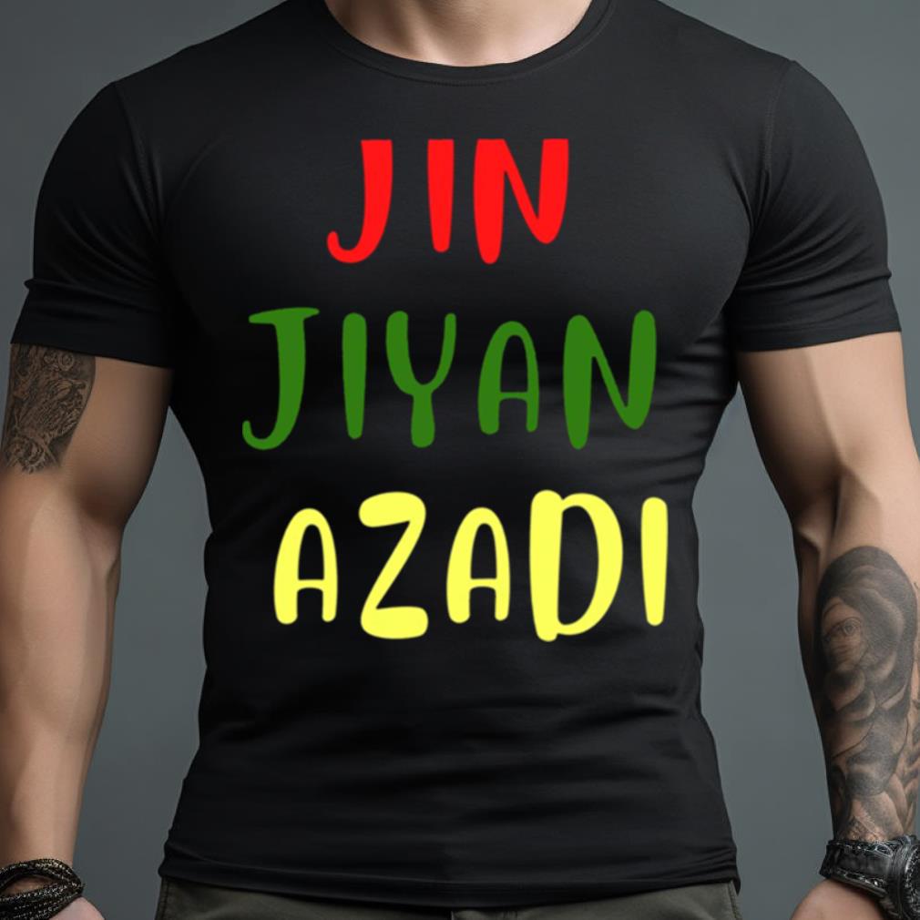 Colored Text Jin Jiyan Azadi Women Life Freedom Shirt