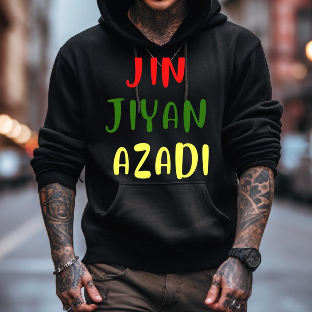 Colored Text Jin Jiyan Azadi Women Life Freedom Shirt Colored Text Jin Jiyan Azadi Women Life Freedom Shirt