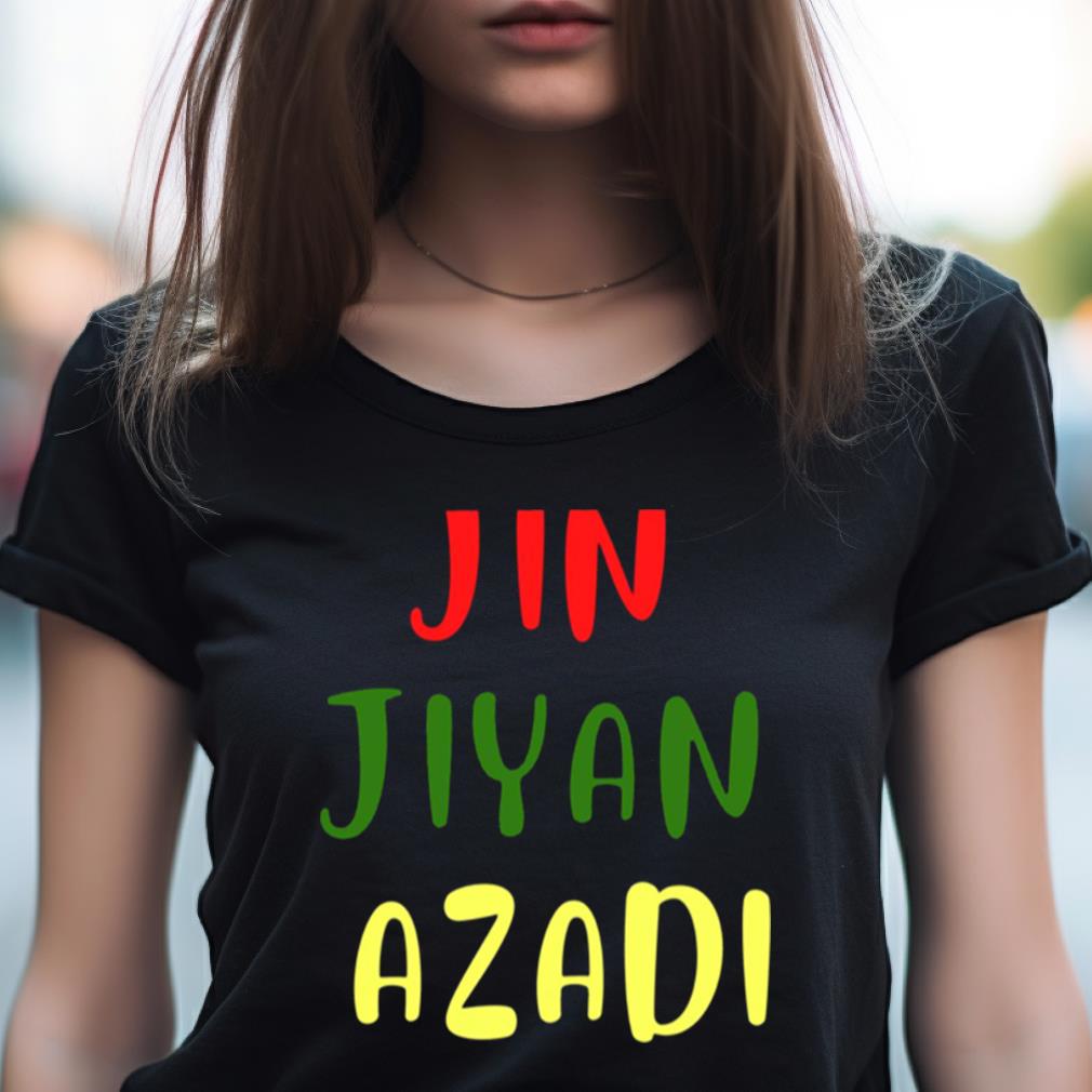 Colored Text Jin Jiyan Azadi Women Life Freedom Shirt Colored Text Jin Jiyan Azadi Women Life Freedom Shirt