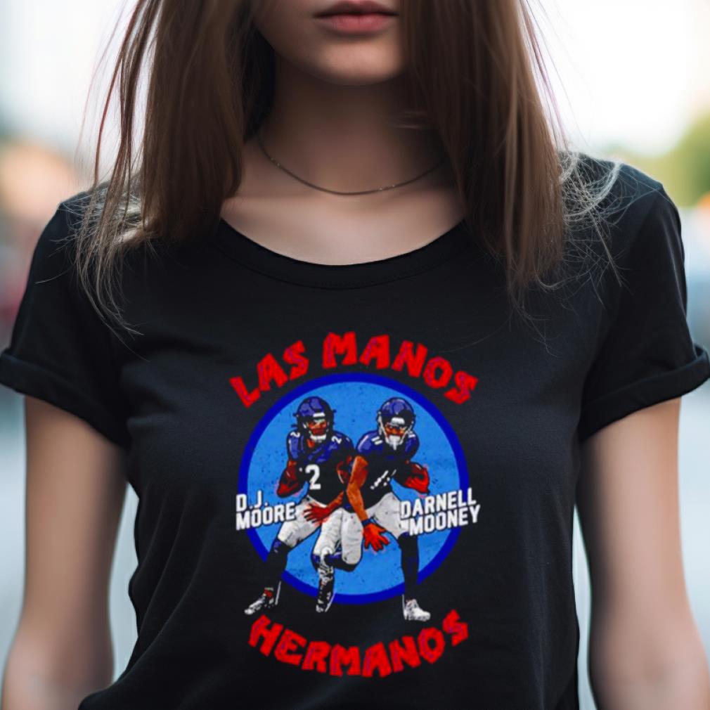 D.J. Moore & Darnell Mooney Chicago Las Manos Hermanos WHT shirt