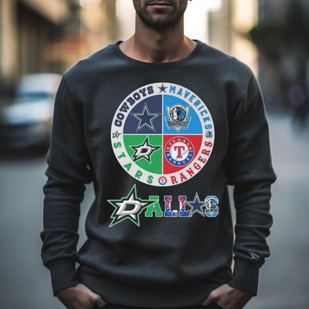 Dallas Circle Logo Sport Teams Cowboys Rangers Stars Mavericks Shirt