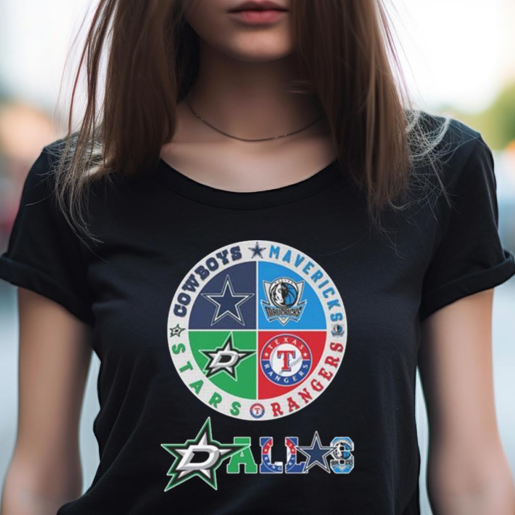 Dallas Circle Logo Sport Teams Cowboys Rangers Stars Mavericks Shirt Dallas Circle Logo Sport Teams Cowboys Rangers Stars Mavericks Shirt