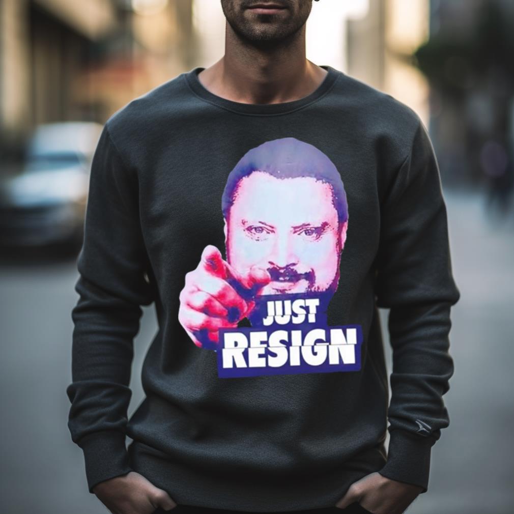 David Howell Wearing Just Resign Shirt David Howell Wearing Just Resign Shirt