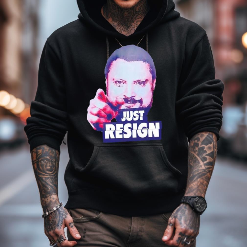 David Howell Wearing Just Resign Shirt David Howell Wearing Just Resign Shirt