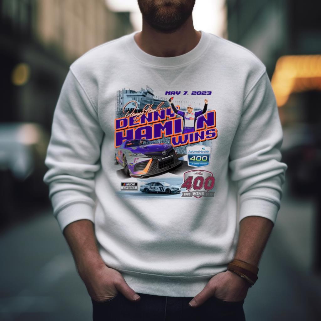 Denny Hamlin Checkered Flag Sports 2023 Adventhealth 400 Race Winner Tee Shirt