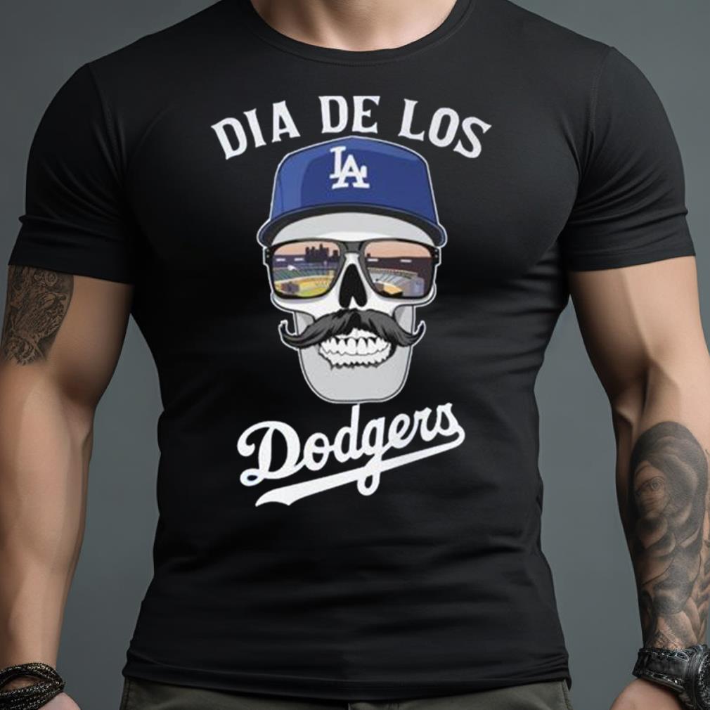 Dia De Los Dodgers Skull T Shirt Hersmiles