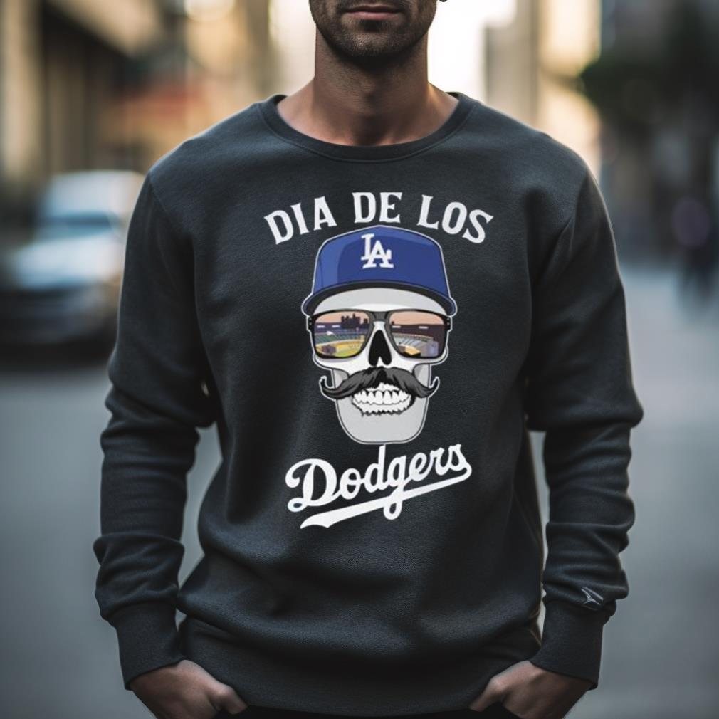 Dia De Los Dodgers Skull T Shirt Hersmiles