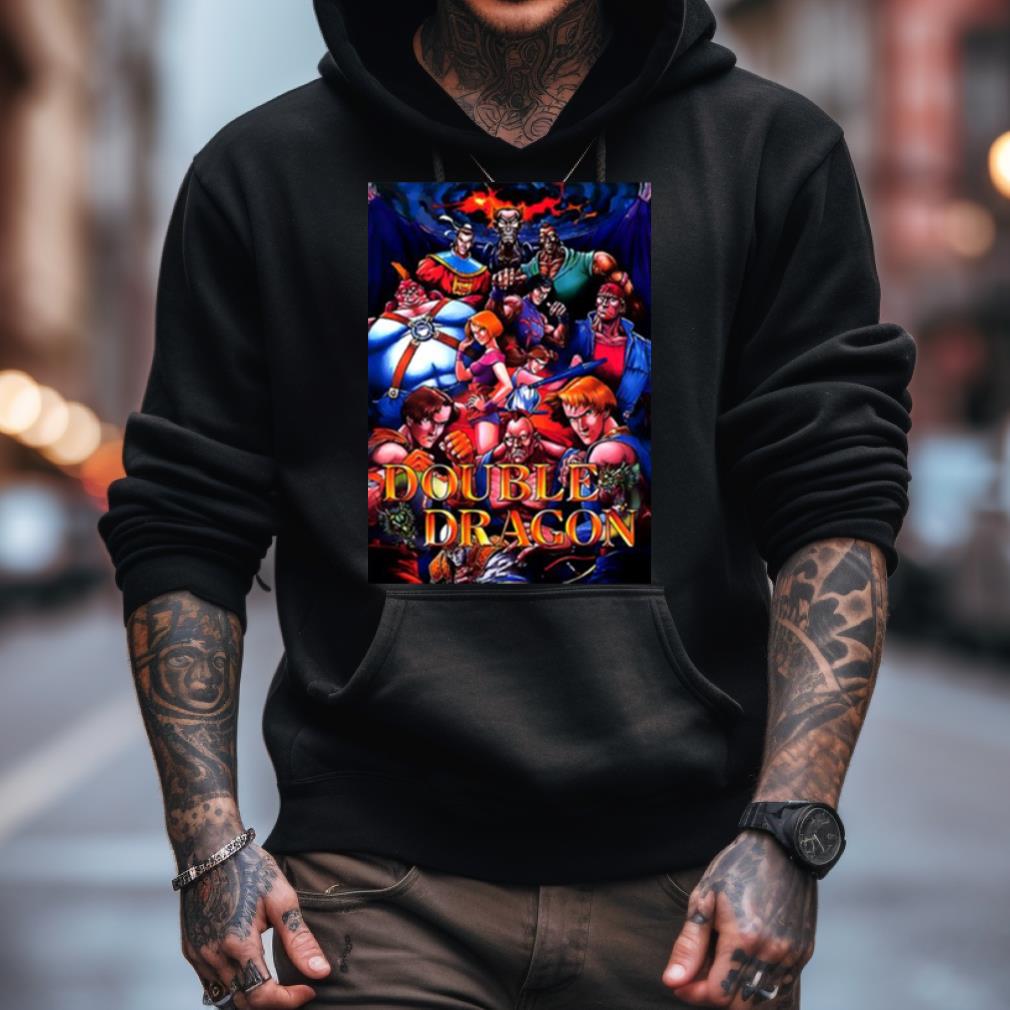 Double Dragon Retro Cover Artwork Vector Shirt Double Dragon Retro Cover Artwork Vector Shirt