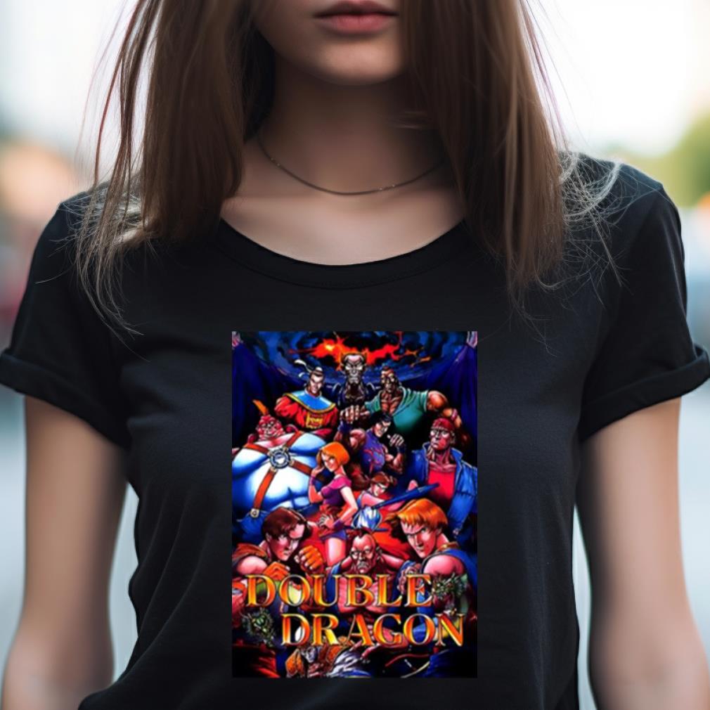 Double Dragon Retro Cover Artwork Vector Shirt Double Dragon Retro Cover Artwork Vector Shirt