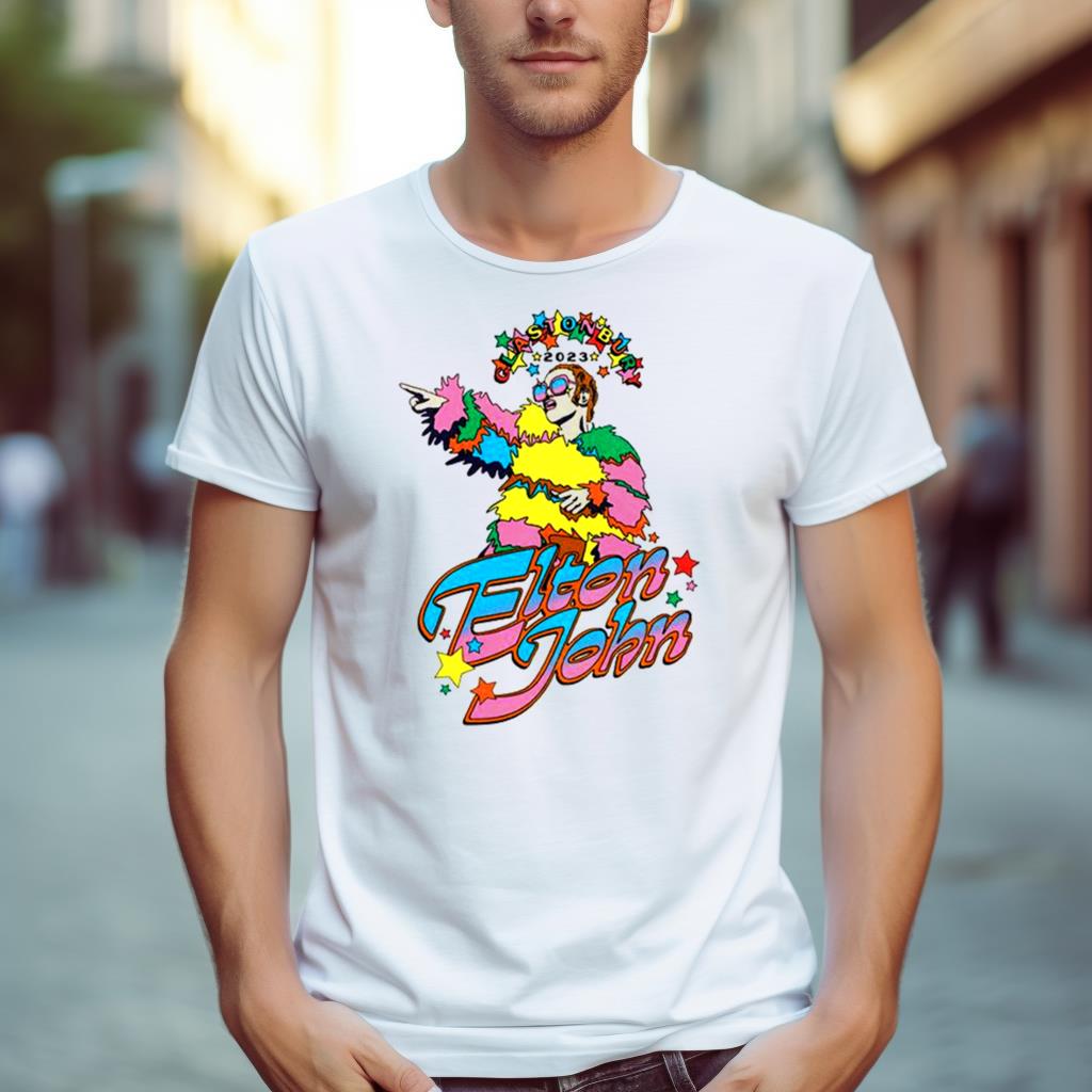 Elton John Glastonbury Natural 2023 T Shirt