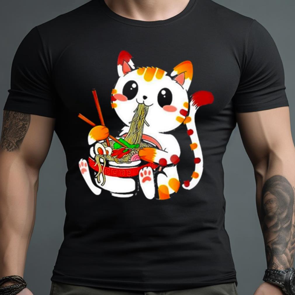 Furia Hiswattson Kawaii Japanese Orange Cat Ramen Shirt - Hersmiles