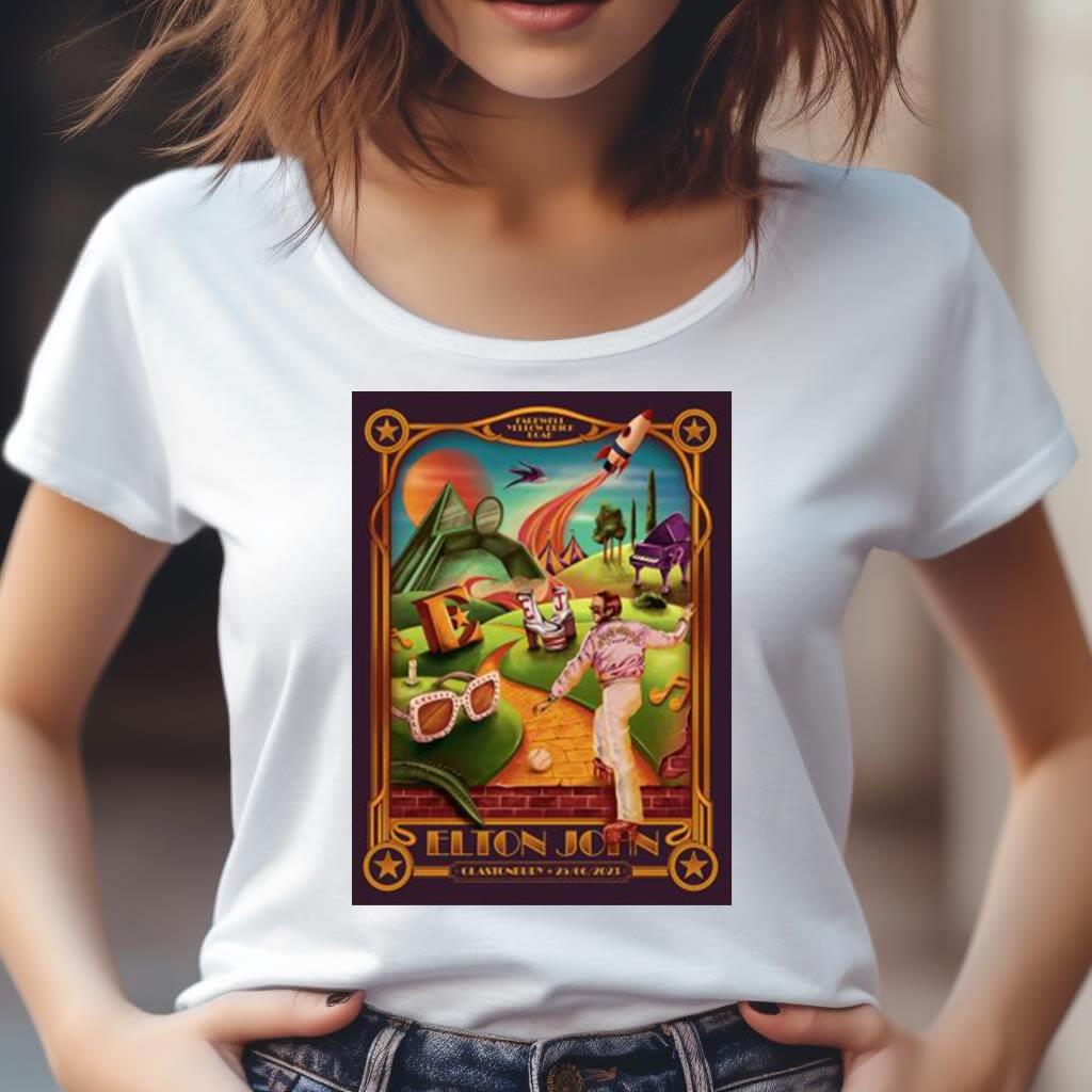 Glastonbury Lithograph Elton John Official 2023 Shirt Glastonbury Lithograph Elton John Official 2023 Shirt